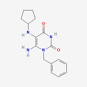 6-Amino-1-benzyl-5-(cyclopentylamino)-1,2,3,4-tetrahydropyrimidine-2,4-dione - 554404-45-4