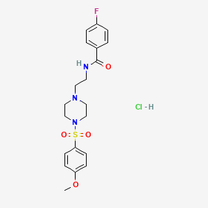 4-fluoro-N-(2-(4-((4-methoxyphenyl)sulfonyl)piperazin-1-yl)ethyl)benzamide hydrochloride - 1185178-68-0