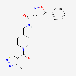 N-((1-(4-methyl-1,2,3-thiadiazole-5-carbonyl)piperidin-4-yl)methyl)-5-phenylisoxazole-3-carboxamide - 1234986-54-9
