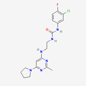 1-(3-Chloro-4-fluorophenyl)-3-(2-((2-methyl-6-(pyrrolidin-1-yl)pyrimidin-4-yl)amino)ethyl)urea - 1203248-85-4