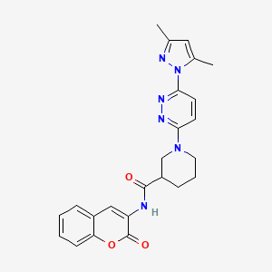 1-(6-(3,5-dimethyl-1H-pyrazol-1-yl)pyridazin-3-yl)-N-(2-oxo-2H-chromen-3-yl)piperidine-3-carboxamide - 1334374-35-4