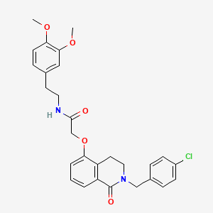 2-({2-[(4-chlorophenyl)methyl]-1-oxo-1,2,3,4-tetrahydroisoquinolin-5-yl}oxy)-N-[2-(3,4-dimethoxyphenyl)ethyl]acetamide - 850906-77-3