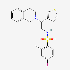 4-fluoro-2-methyl-N-[2-(1,2,3,4-tetrahydroisoquinolin-2-yl)-2-(thiophen-3-yl)ethyl]benzene-1-sulfonamide - 955259-50-4