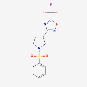 3-[1-(benzenesulfonyl)pyrrolidin-3-yl]-5-(trifluoromethyl)-1,2,4-oxadiazole - 2034415-26-2