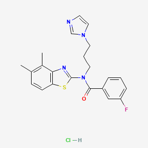 N-(3-(1H-imidazol-1-yl)propyl)-N-(4,5-dimethylbenzo[d]thiazol-2-yl)-3-fluorobenzamide hydrochloride - 1216538-93-0