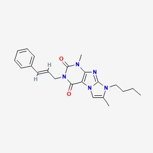 8-butyl-3-cinnamyl-1,7-dimethyl-1H-imidazo[2,1-f]purine-2,4(3H,8H)-dione - 887463-75-4