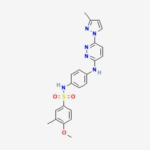 4-methoxy-3-methyl-N-(4-((6-(3-methyl-1H-pyrazol-1-yl)pyridazin-3-yl)amino)phenyl)benzenesulfonamide - 1014045-96-5