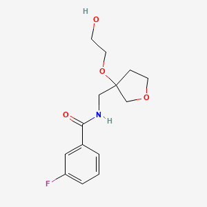 3-fluoro-N-{[3-(2-hydroxyethoxy)oxolan-3-yl]methyl}benzamide - 2310223-48-2