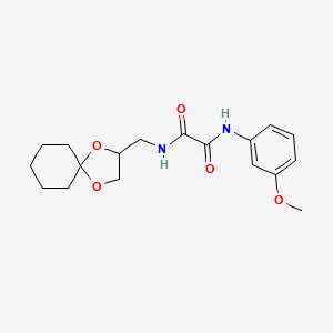 N1-(1,4-dioxaspiro[4.5]decan-2-ylmethyl)-N2-(3-methoxyphenyl)oxalamide - 900006-76-0