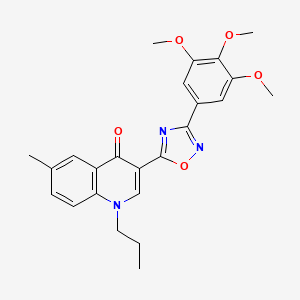 6-methyl-1-propyl-3-[3-(3,4,5-trimethoxyphenyl)-1,2,4-oxadiazol-5-yl]-1,4-dihydroquinolin-4-one - 1207020-34-5