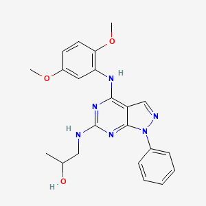 1-((4-((2,5-dimethoxyphenyl)amino)-1-phenyl-1H-pyrazolo[3,4-d]pyrimidin-6-yl)amino)propan-2-ol - 946219-27-8