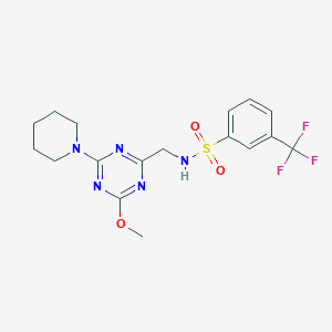 N-((4-methoxy-6-(piperidin-1-yl)-1,3,5-triazin-2-yl)methyl)-3-(trifluoromethyl)benzenesulfonamide - 2034269-93-5