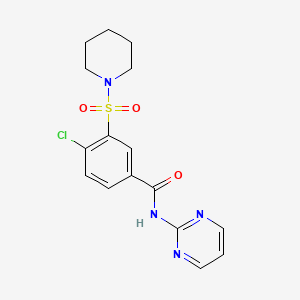 4-chloro-3-(piperidin-1-ylsulfonyl)-N-(pyrimidin-2-yl)benzamide - 890612-92-7