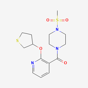 (4-(Methylsulfonyl)piperazin-1-yl)(2-((tetrahydrothiophen-3-yl)oxy)pyridin-3-yl)methanone - 2034499-66-4