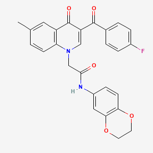 N-(2,3-dihydro-1,4-benzodioxin-6-yl)-2-[3-(4-fluorobenzoyl)-6-methyl-4-oxo-1,4-dihydroquinolin-1-yl]acetamide - 887224-92-2