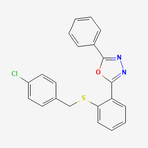2-{2-[(4-Chlorobenzyl)sulfanyl]phenyl}-5-phenyl-1,3,4-oxadiazole - 339103-97-8