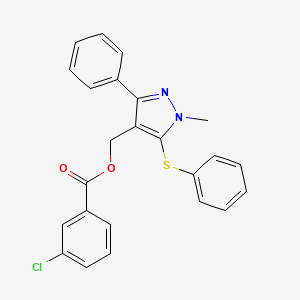 [1-methyl-3-phenyl-5-(phenylsulfanyl)-1H-pyrazol-4-yl]methyl 3-chlorobenzenecarboxylate - 318289-32-6