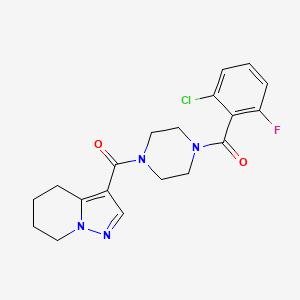 1-(2-chloro-6-fluorobenzoyl)-4-{4H,5H,6H,7H-pyrazolo[1,5-a]pyridine-3-carbonyl}piperazine - 2034545-02-1