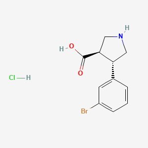 (3R,4S)-rel-4-(3-Bromophenyl)pyrrolidine-3-carboxylic acid hydrochloride - 1423037-48-2