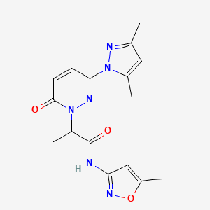 2-(3-(3,5-dimethyl-1H-pyrazol-1-yl)-6-oxopyridazin-1(6H)-yl)-N-(5-methylisoxazol-3-yl)propanamide - 1334375-81-3
