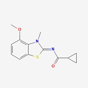 N-(4-methoxy-3-methyl-1,3-benzothiazol-2-ylidene)cyclopropanecarboxamide - 441291-16-3