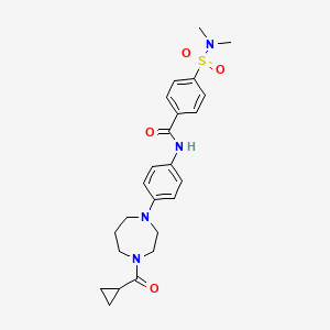 N-(4-(4-(cyclopropanecarbonyl)-1,4-diazepan-1-yl)phenyl)-4-(N,N-dimethylsulfamoyl)benzamide - 1226457-08-4