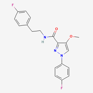 N-(4-fluorophenethyl)-1-(4-fluorophenyl)-4-methoxy-1H-pyrazole-3-carboxamide - 1189480-92-9