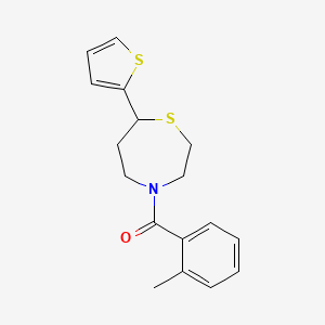 (7-(Thiophen-2-yl)-1,4-thiazepan-4-yl)(o-tolyl)methanone - 1705067-97-5