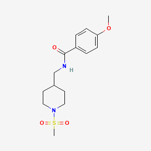 4-methoxy-N-((1-(methylsulfonyl)piperidin-4-yl)methyl)benzamide - 1235629-61-4