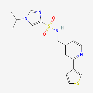 1-(propan-2-yl)-N-{[2-(thiophen-3-yl)pyridin-4-yl]methyl}-1H-imidazole-4-sulfonamide - 2034433-20-8
