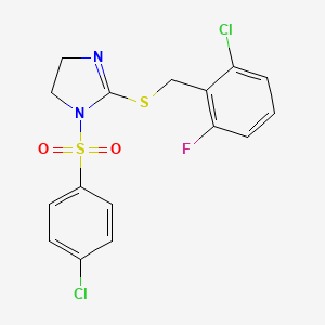 2-{[(2-chloro-6-fluorophenyl)methyl]sulfanyl}-1-(4-chlorobenzenesulfonyl)-4,5-dihydro-1H-imidazole - 868217-56-5