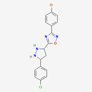 3-(4-Bromophenyl)-5-[5-(4-chlorophenyl)pyrazolidin-3-yl]-1,2,4-oxadiazole - 1238274-59-3