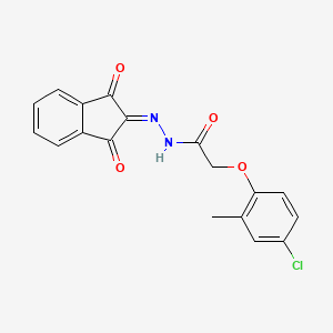 2-(4-chloro-2-methylphenoxy)-N'-(1,3-dioxo-1,3-dihydro-2H-inden-2-yliden)acetohydrazide - 946386-07-8