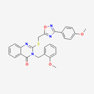 2-({[3-(4-methoxyphenyl)-1,2,4-oxadiazol-5-yl]methyl}sulfanyl)-3-[(2-methoxyphenyl)methyl]-3,4-dihydroquinazolin-4-one - 2034477-67-1