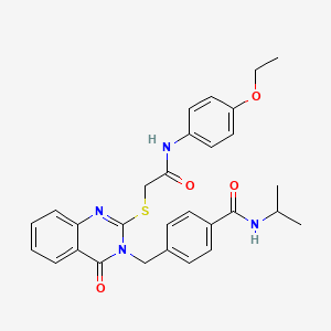 4-{[2-({[(4-ethoxyphenyl)carbamoyl]methyl}sulfanyl)-4-oxo-3,4-dihydroquinazolin-3-yl]methyl}-N-(propan-2-yl)benzamide - 1115323-83-5
