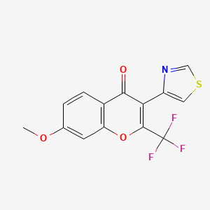 7-methoxy-3-(thiazol-4-yl)-2-(trifluoromethyl)-4H-chromen-4-one - 74527-40-5