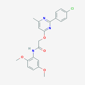 2-{[2-(4-chlorophenyl)-6-methylpyrimidin-4-yl]oxy}-N-(2,5-dimethoxyphenyl)acetamide - 1251587-21-9