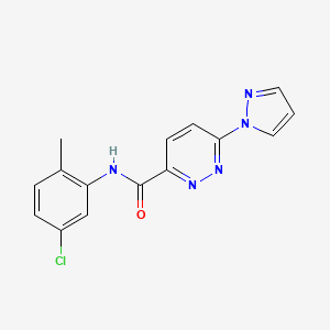 N-(5-chloro-2-methylphenyl)-6-(1H-pyrazol-1-yl)pyridazine-3-carboxamide - 1351594-90-5