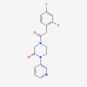 4-[2-(2,4-Difluorophenyl)acetyl]-1-(pyridin-3-yl)piperazin-2-one - 2097923-70-9