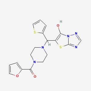 5-{[4-(furan-2-carbonyl)piperazin-1-yl](thiophen-2-yl)methyl}-[1,2,4]triazolo[3,2-b][1,3]thiazol-6-ol - 868221-04-9