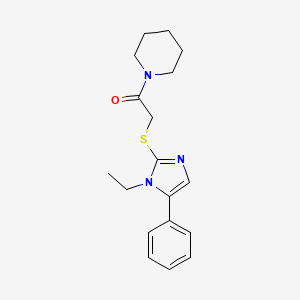 2-[(1-ethyl-5-phenyl-1H-imidazol-2-yl)sulfanyl]-1-(piperidin-1-yl)ethan-1-one - 483310-27-6