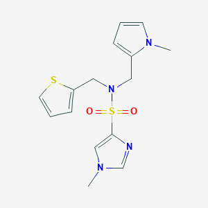 1-methyl-N-((1-methyl-1H-pyrrol-2-yl)methyl)-N-(thiophen-2-ylmethyl)-1H-imidazole-4-sulfonamide - 1448027-16-4