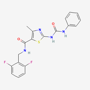 N-(2,6-difluorobenzyl)-4-methyl-2-(3-phenylureido)thiazole-5-carboxamide - 941974-88-5