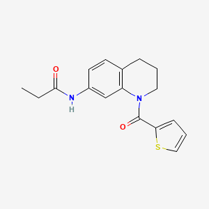 N-(1-(thiophene-2-carbonyl)-1,2,3,4-tetrahydroquinolin-7-yl)propionamide - 946218-74-2