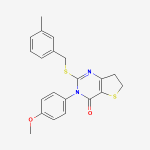 3-(4-methoxyphenyl)-2-((3-methylbenzyl)thio)-6,7-dihydrothieno[3,2-d]pyrimidin-4(3H)-one - 862806-51-7