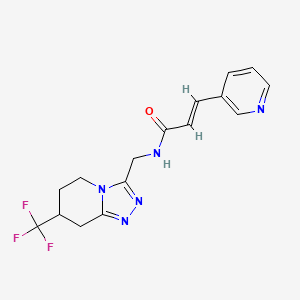 (E)-3-(pyridin-3-yl)-N-((7-(trifluoromethyl)-5,6,7,8-tetrahydro-[1,2,4]triazolo[4,3-a]pyridin-3-yl)methyl)acrylamide - 2034998-07-5