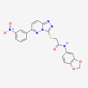 N-(benzo[d][1,3]dioxol-5-yl)-2-((6-(3-nitrophenyl)-[1,2,4]triazolo[4,3-b]pyridazin-3-yl)thio)acetamide - 894056-87-2