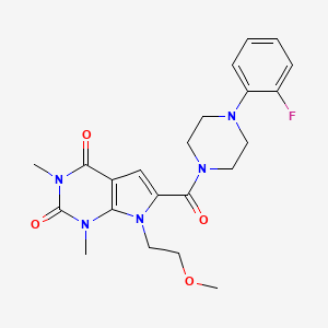 6-(4-(2-fluorophenyl)piperazine-1-carbonyl)-7-(2-methoxyethyl)-1,3-dimethyl-1H-pyrrolo[2,3-d]pyrimidine-2,4(3H,7H)-dione - 1021215-82-6