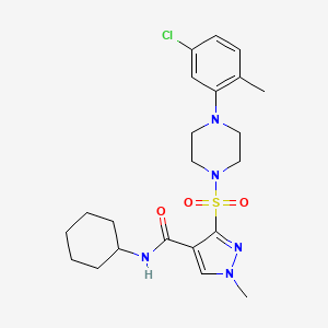 3-{[4-(5-chloro-2-methylphenyl)piperazin-1-yl]sulfonyl}-N-cyclohexyl-1-methyl-1H-pyrazole-4-carboxamide - 1189875-98-6