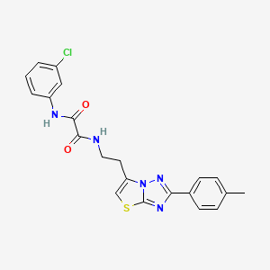 N1-(3-chlorophenyl)-N2-(2-(2-(p-tolyl)thiazolo[3,2-b][1,2,4]triazol-6-yl)ethyl)oxalamide - 894030-58-1